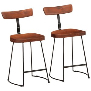 vidaXL Tabourets de bar lot de 2 49x43x79 cm bois de manguier massif