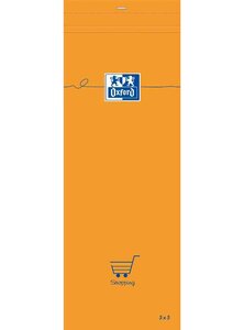 Bloc-notes shoping orange 74 x 210 mm quadrillé 80 feuilles OXFORD