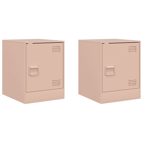 vidaXL Tables de chevet 2 Pièces rose 34 5x39x44 cm acier
