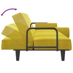 vidaXL Canapé-lit avec accoudoirs jaune velours