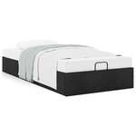 vidaXL Cadre de lit ottoman sans matelas noir 100x200 cm tissu