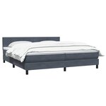 vidaXL Sommier à lattes de lit et matelas gris foncé 200x210cm velours