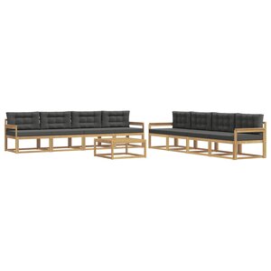 vidaXL Ensemble de canapés d'extérieur 9 Pièces Blanc et anthracite