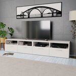 vidaXL Meubles TV 2 Pièces Bois d’ingénierie 95x35x36 cm Blanc