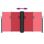 vidaXL Auvent latéral rétractable rouge 120x600 cm