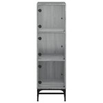 vidaXL Buffet avec portes en verre sonoma gris 35x37x120 cm