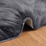 vidaXL Tapis en fausse Tafalla Anthracite 50 x 80 cm Polyester
