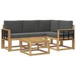 vidaXL Ensemble de canapés d'extérieur 5 pc Blanc et anthracite