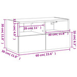 vidaXL Meuble TV mural blanc 60x30x30 cm bois d'ingénierie