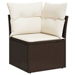 vidaXL Salon de jardin et coussins 11 Pièces marron résine tressée