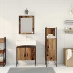 vidaXL Ensemble de mobilier de salle de bain avec porte 3 Pièces Marron