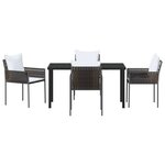 vidaXL Ensemble de salle à manger pour jardin 5 Pièces Marron Poly rotin