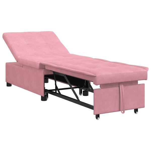 vidaXL Canapé-lit Rose 67 x 194 x 38 cm Velours