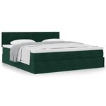VidaXL Cadre de lit ottoman avec matelas vert foncé 160x200 cm velours