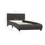 Vidaxl cadre de lit gris similicuir 100 x 200 cm
