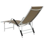 vidaXL Chaise longue Textilène et aluminium Taupe