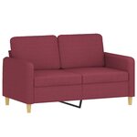 vidaXL Ensemble de canapés 3 Pièces avec coussins rouge bordeaux tissu