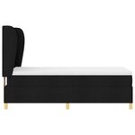 vidaXL Lit à ressorts avec matelas gris foncé 90x190 cm Noir tissu