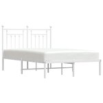 vidaXL Cadre de lit métal sans matelas et tête de lit blanc 120x190 cm
