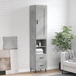 vidaXL Buffet haut Gris béton 34 5x34x180 cm Bois d'ingénierie