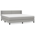 vidaXL Sommier à lattes de lit avec matelas Gris clair 180x200cm Tissu