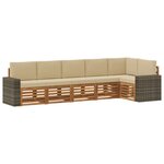 vidaXL Ensemble de canapés d'extérieur 6 pc Naturel et Beige Polyester