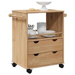 vidaXL Chariot de cuisine OTTA 59x45x80 cm bois massif de pin