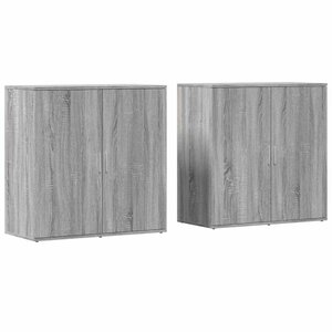vidaXL Buffets 2 Pièces sonoma gris 79x38x80 cm bois d'ingénierie