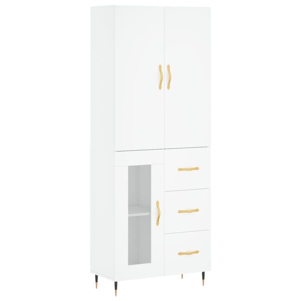 vidaXL Buffet haut Blanc 69 5x34x180 cm Bois d'ingénierie