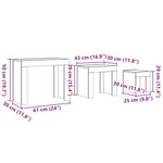 vidaXL Tables basses gigognes 3 Pièces chêne artisanal bois d'ingénierie