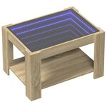 vidaXL Table basse avec LED chêne sonoma 73x53x45 cm bois d'ingénierie