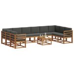 vidaXL Ensemble de canapés d'extérieur 11 Pièces Naturel et Anthracite