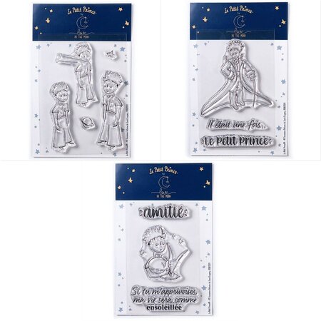 11 Tampons transparents Le Petit Prince Etoiles + Messages + Renard