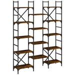 vidaXL Bibliothèque chêne fumé 127 5x28 5x172 5 cm bois d'ingénierie