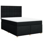 vidaXL Sommier à lattes de lit avec matelas Noir 160x200 cm Tissu