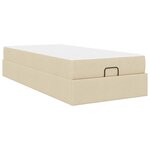 vidaXL Cadre de lit avec matelas avec matelas 2 Pièces Crème tissu