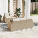 vidaXL Salon de jardin avec coussins 6 Pièces beige résine tressée