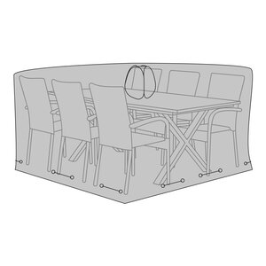 Housse table et 6 chaises 210g/m² polyester 600D enduit PU hydrofuge noir