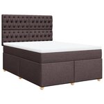vidaXL Sommier à lattes de lit avec matelas Marron foncé 140x190 cm