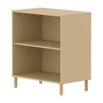 Flexa SAGA etagere basse avec tablette reglable Beige sable Oat Pieds en chene