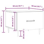 vidaXL Tables basses 2 Pièces chêne marron 50x50x40 cm bois d'ingénierie