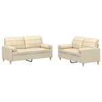 vidaXL Ensemble de canapés 2 Pièces avec coussins crème tissu