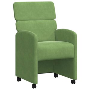 vidaXL Chaises de Salle à Manger avec Roues 2 pc Velours Vert clair