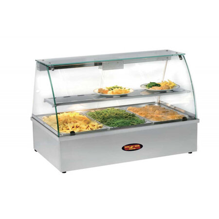 Vitrine chauffante bain-marie à poser 3 x gn 1/1 - série bmv -  -