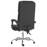 vidaXL Fauteuil de massage inclinable de bureau Noir Similicuir
