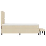 vidaXL Lit à Ressorts avec Matelas & Banc Crème 90x200 cm Tissu
