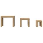 vidaXL Tables basses gigognes 3 Pièces chêne artisanal bois d'ingénierie