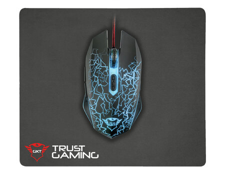 Trust souris gaming gxt 783 izza + tapis