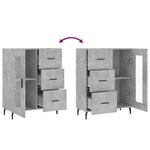vidaXL Buffet gris béton 69 5x34x90 cm bois d'ingénierie