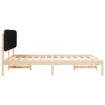 vidaXL Cadre de lit avec tête de lit rembourrée Noir 140 x 190 cm